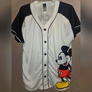 X-large Disney Mickey Mouse Stitch Jack Skellington Womans Jersey Shirt Button